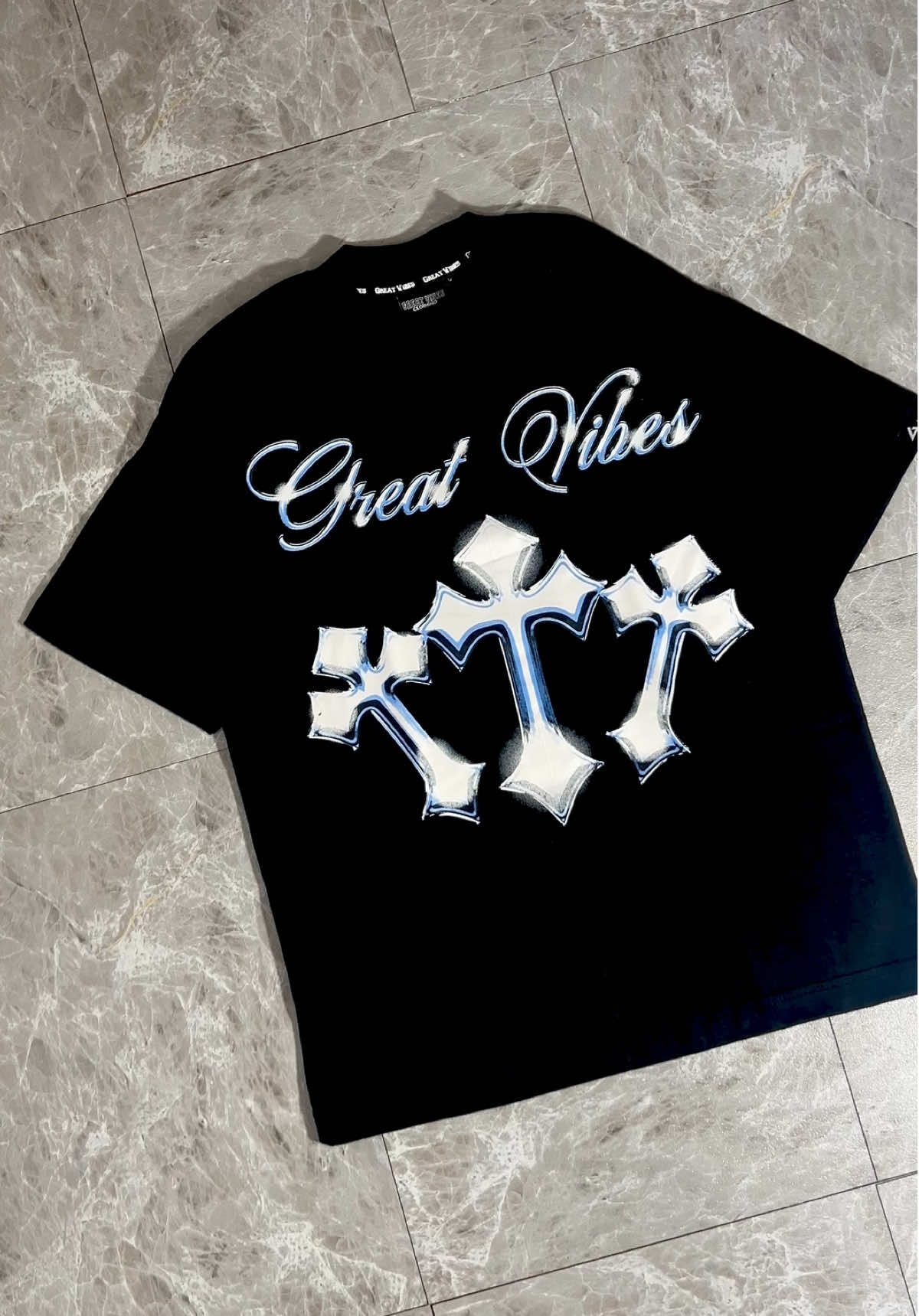 Great Vibes “Chrome Cross” Available now #greatvibesclothing #greatvibes #localclothingbrandph #streetwear #drip #chromehearts 