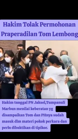 Hakim tunggal Pengadilan Negeri (PN) Jakarta Selatan Tumpanuli Marbun menolak permohonan praperadilan yang diajukan tersangka kasus dugaan korupsi impor gula Thomas  Lembong (Tom Lembong).#tomlembong #imporgula #mendag #tebangpilih #praperadilan