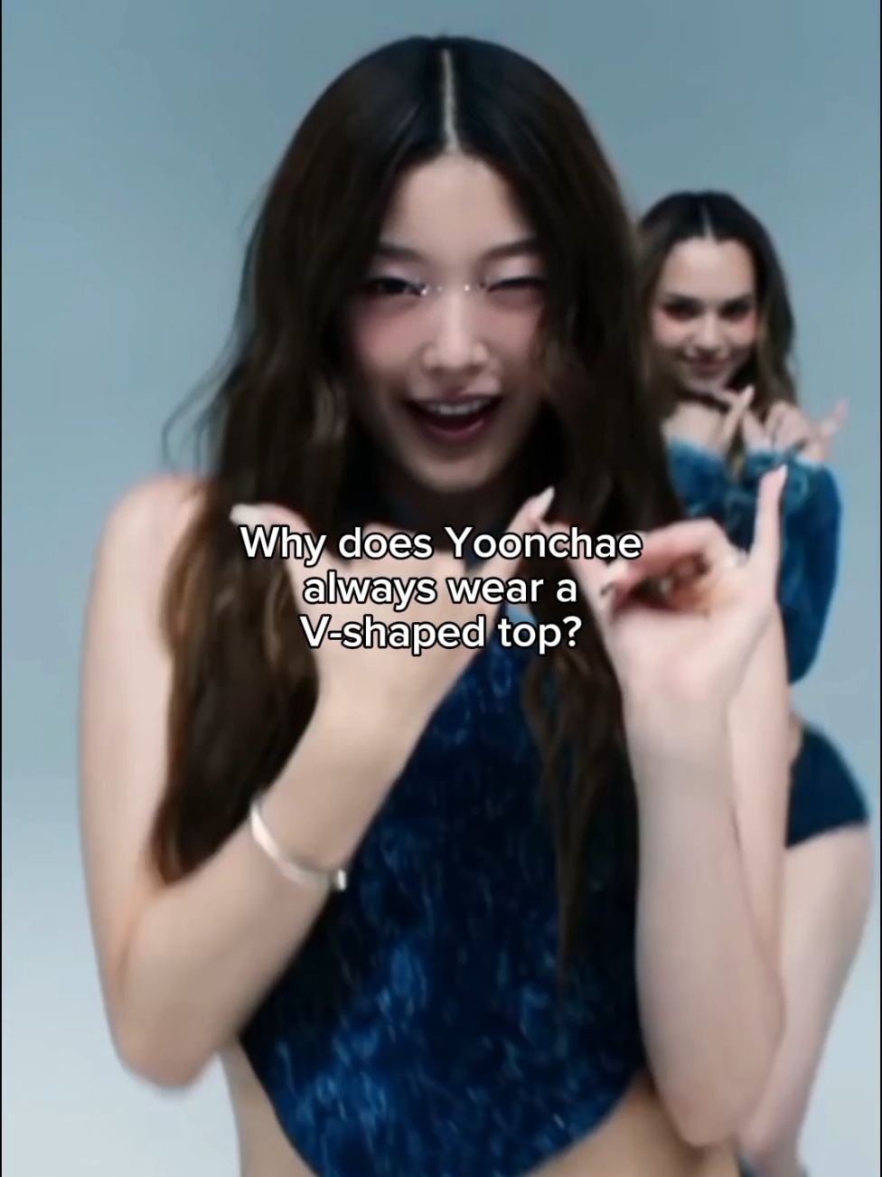Why does Yoonchae always wear a V-shaped top? #katseye #yoonchae #vshapetops #manon #daniela #lara #sophia #megan #katseye #popstaracademy #hybe #debut #touch #eyekons  #yoonchaefancam #viral #fy #fyp #foryou #foryoupage #trend #pop #kpop 