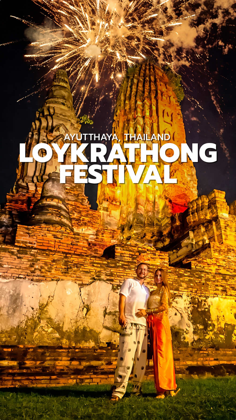 Collect French honeymooners moment photos at #Ayutthaya #loykrathong #อยุธยา #ลอยกระทง #大城府  #ถ่ายไงได้งี้ #สอนแต่งรูป #amazingthailand #TravelThailand #longervideos 