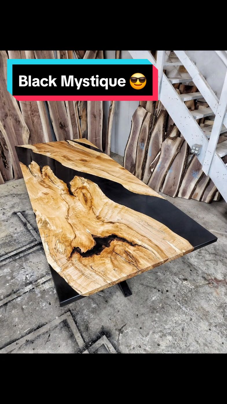 The Black Mystique Table 😎 #DIY #epoxy #satisfying Link In Bio For A Table Quote 👆