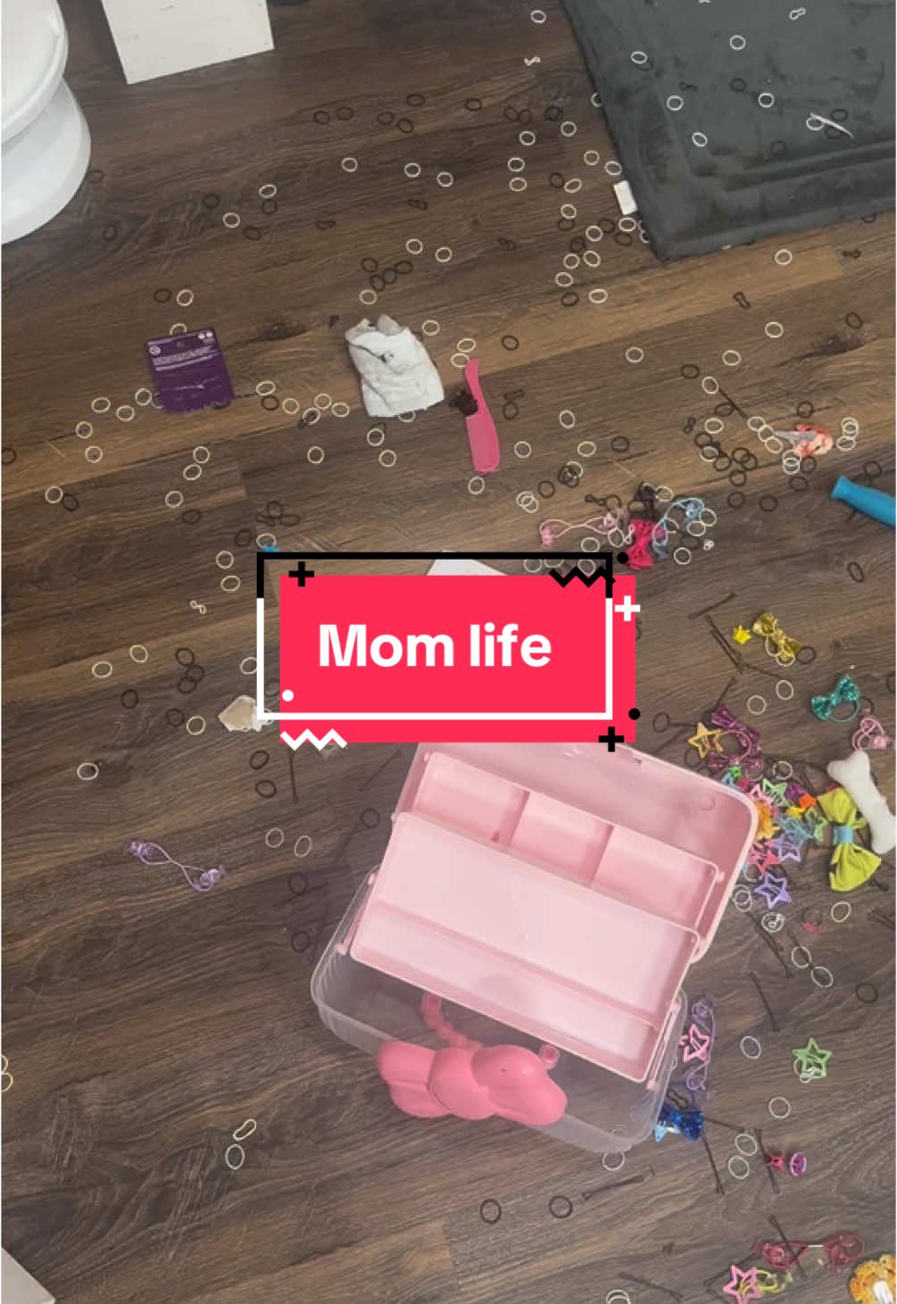 This bow box was a lot cuter before it was dumped all over the floor. #creatorsearchinsights #girlmom #toddlermom #MomsofTikTok #blackfridaydeals #organize #CleanTok 