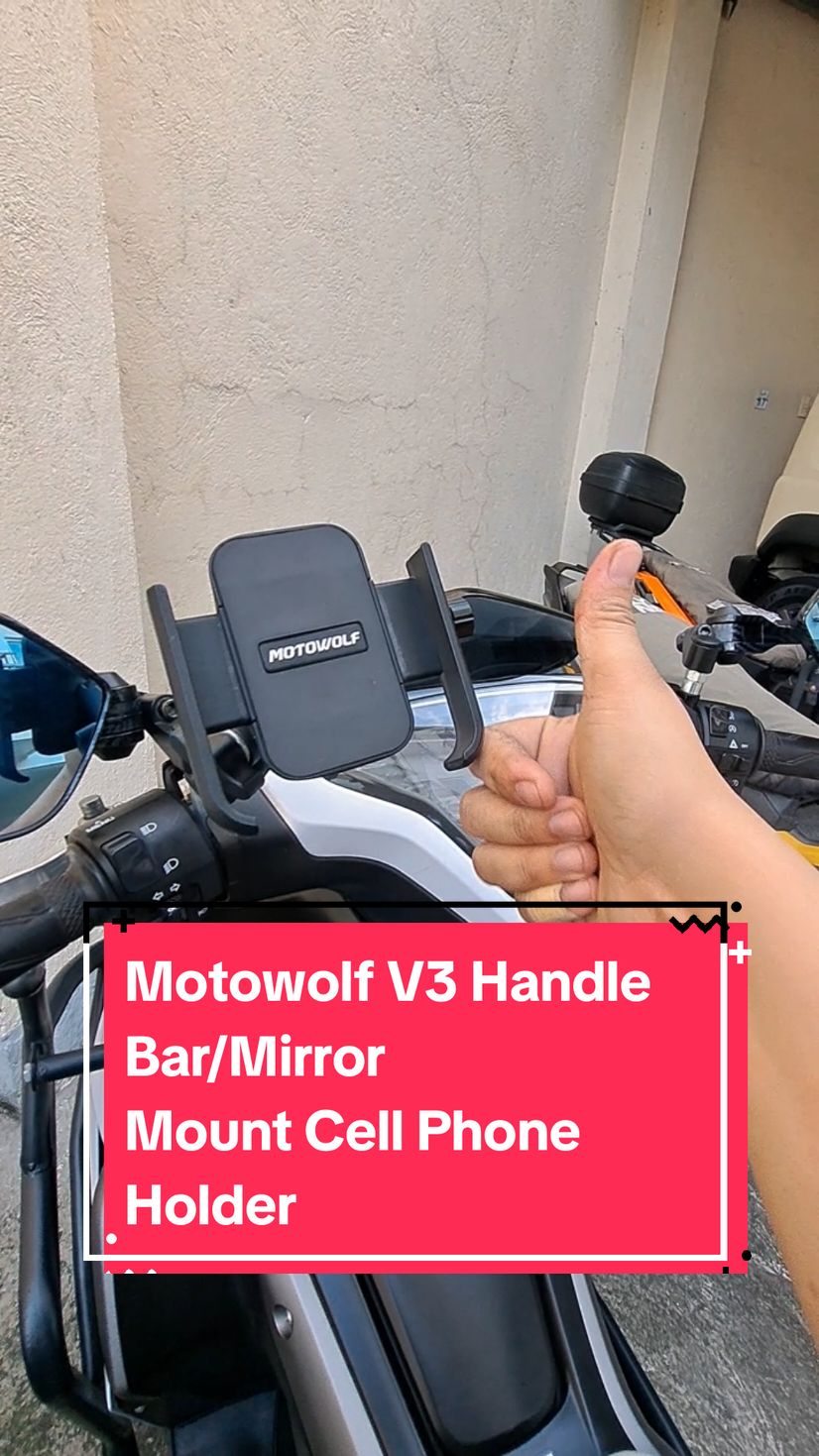 Motowolf V3 Handle Bar/Mirror Mount Cell Phone Holder ❤️ bili kana nito ang ganda 😍 #foryou #buythis #verycool #bilikana #bilina #follow #budolfinds #youneedthis #TikTokShop #phoneholder #motorcycleaccessories #motorcycleholder #veryuseful #magandasamotor #affiliate 