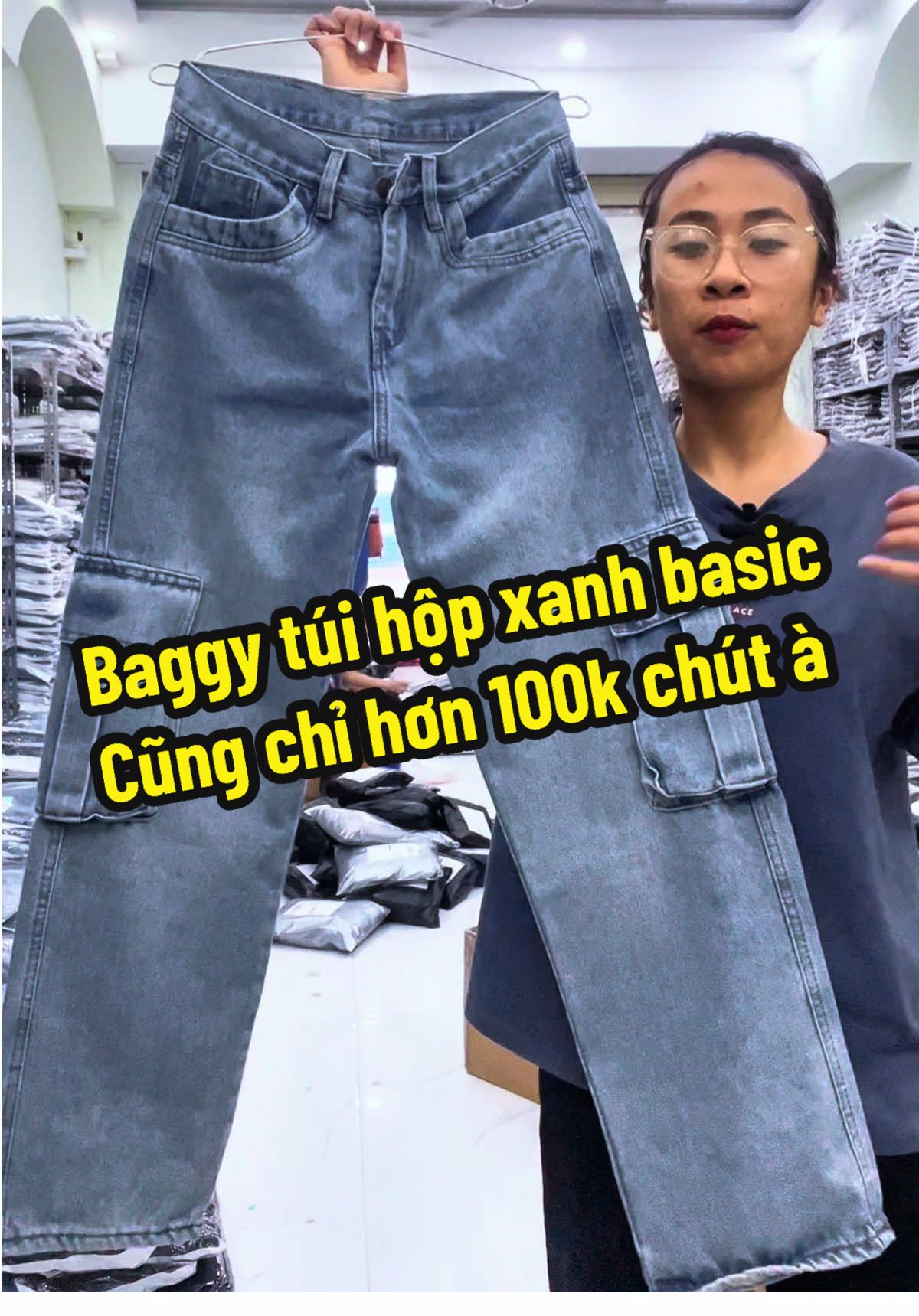 Baggy túi hôp xanh cổ điển, cũng chỉ hơn 100k có xíu à #quanjeannam #havado #xuhuong #thinhhanh 