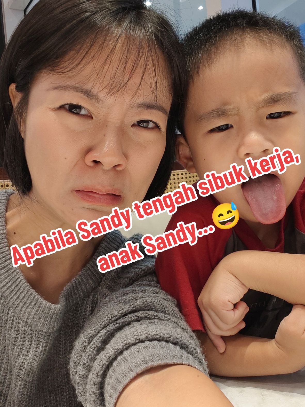 Cium mummy boleh menyelesaikan segala masalah. Korang, betul tak? 🤣 #happysandylive #anakkusayang #funnybaby 