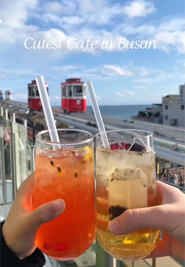 Cutest Cafe in Busan 🏖️ 📍동백104 Dongbaek 104 This cute little cafe is located right off the tracks of Haeundae Blueline Park Mipo Station! From the roof you can enjoy you’re food and drinks while taking in the view and watching the Sky Capsules pass by. The most fun part of the entire experience is waving at everyone as they pass by! And yes, you are supposed to wave at them (there’s a sign 😆)! #카페 #부산 #부산여행 #카페추천 #busan #visitbusan #cutecafe #korea 