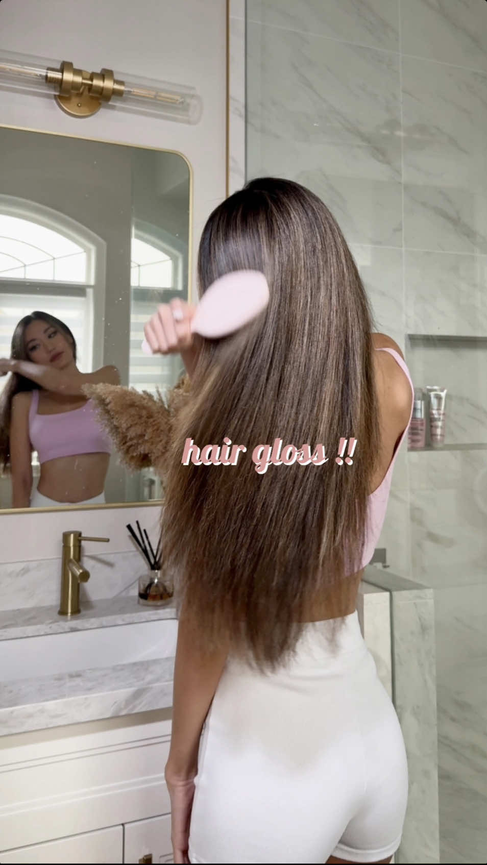 shiny glossy hair in 10mins 😭✨ @L’Oréal Paris #glycolicgloss #shinyhair #haircare #ad