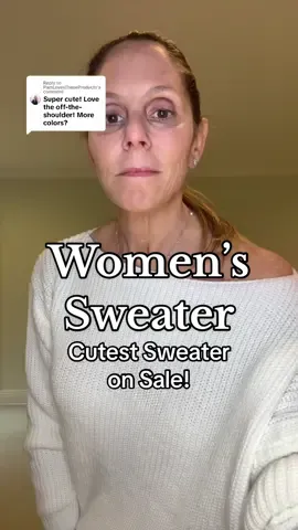Replying to @PamLovesTheseProducts Navy, Black, Grey, Pink and white color options for this cute and cozy off the shoulder sweater. On Sale! #womensfashionstyle #sweaterweather #sweater #seasonalessentials #blackfriday #cybermonday #womenssweater 