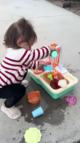 my daughter sat and played with this play sink for over an hour! they have so many different sink options too! #toddlergifts #toddlerchristmas #christmasgiftsforher #toddlertoy #sahmmom 