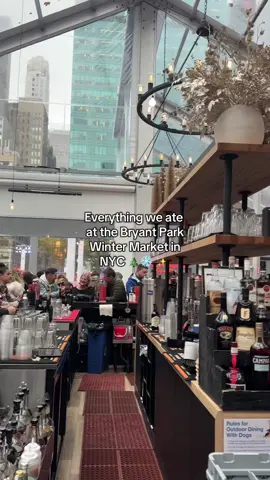 Everything we ate at the Bryant Park winter village in NYC 🤍 such a fun activity and would absolutely do it again (but everything was very expensive!!) #bryantparkwintervillage #nycchristmas 