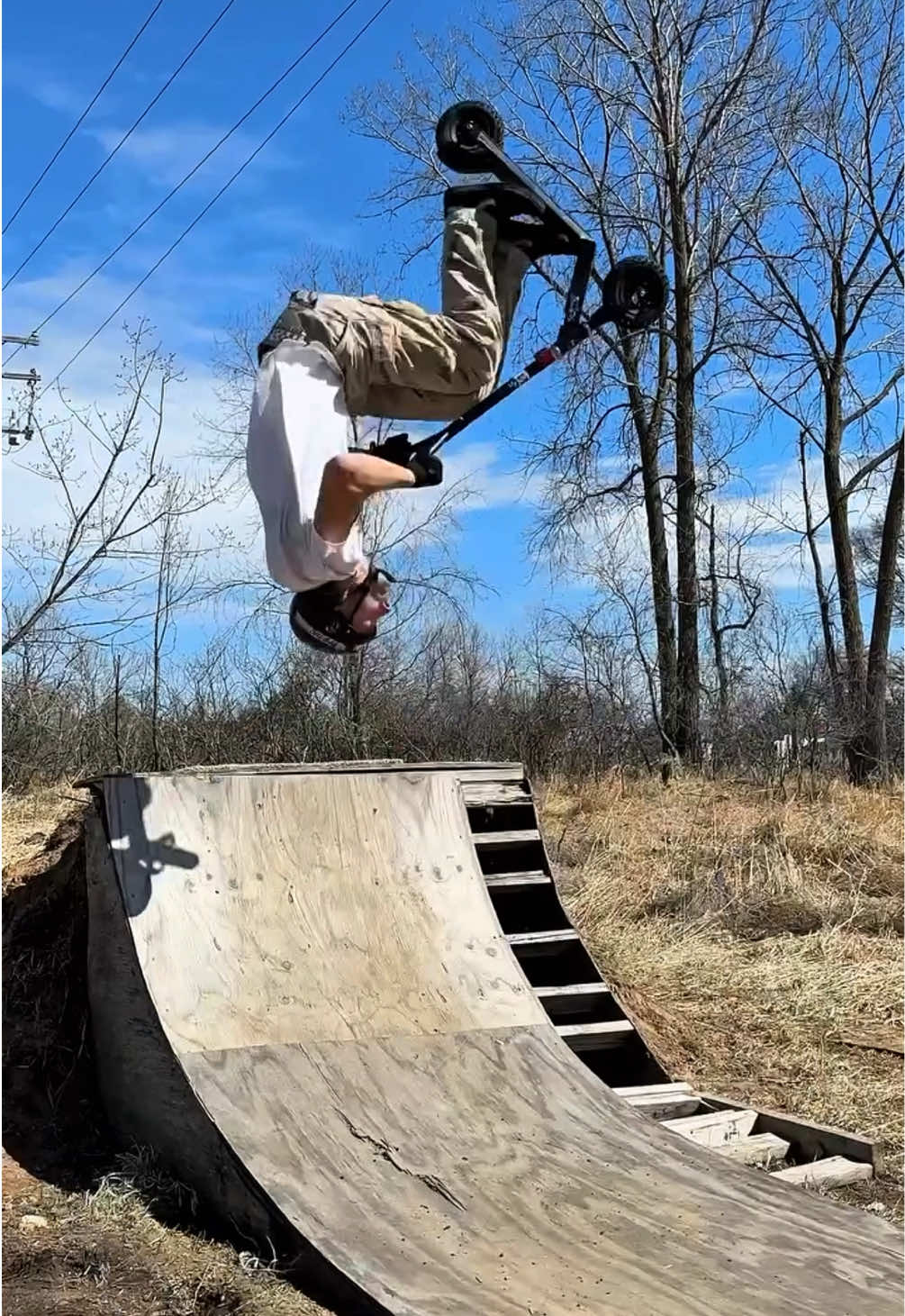 This ramp is sketchy! 😬 🛴Hayden Anderson #fyp #shorts #tricks