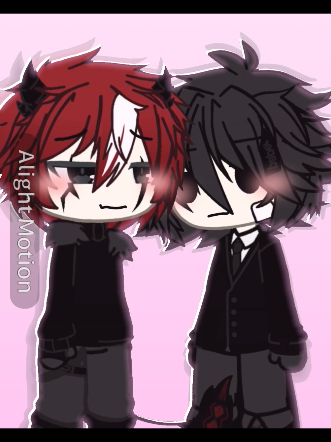 Gay demon and black haired boy #tweening #gachatween #fypage #alightmotion #bromance #mlm #bl  #gachalife #blowup #lgbt 