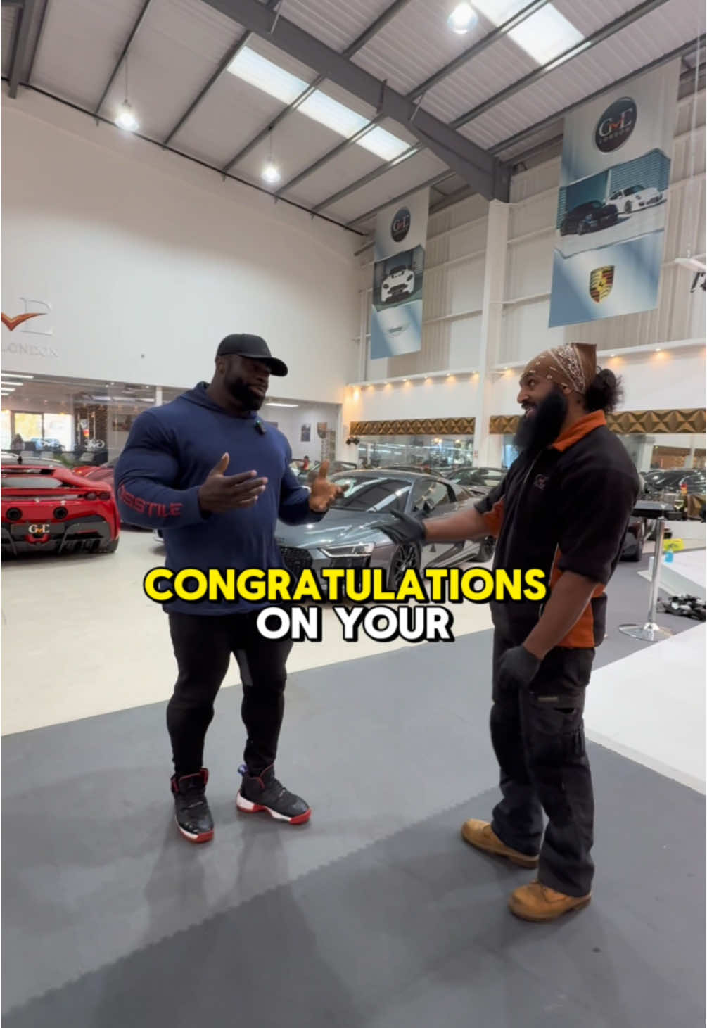 Mr. Olympia @Samson Dauda celebrating his win #supercars #bruce #gvelondon #cartok 