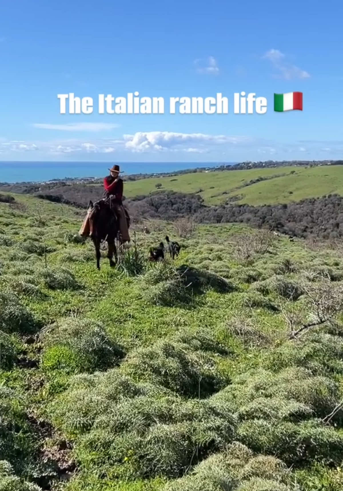 The thing I love most about life on the ranch is the peace and quiet that comes with it. The need to follow nature, to adapt to it.  Yes, ranch life is intense, it moves us around a lot, but paradoxically it forces us to slow down and get back to a more human rhythm.  Italy offers me one of the most beautiful experiences of my life, with its horses as wild as its cowboys 💚 #ranchlife #westernlifestyle 