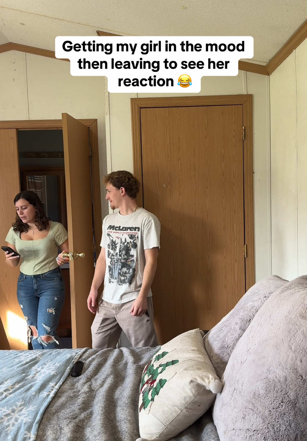 She couldn’t believe I actually walked out 😂 #couples #couplecomedy #relationships #reaction #lukeandalexis #fyp 