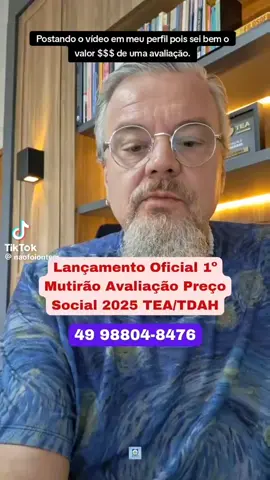 Nesse vídeo há informações importantes do perfil @Autismo/TEA/TDAH Adolescente e sobre um Mutirão Avaliação Social . Assistam o vídeo até o final!!!!!! #neuropsicologo #tea #tdah #neurodivergente #saudemental #saudementalimporta #espalhandoamor 