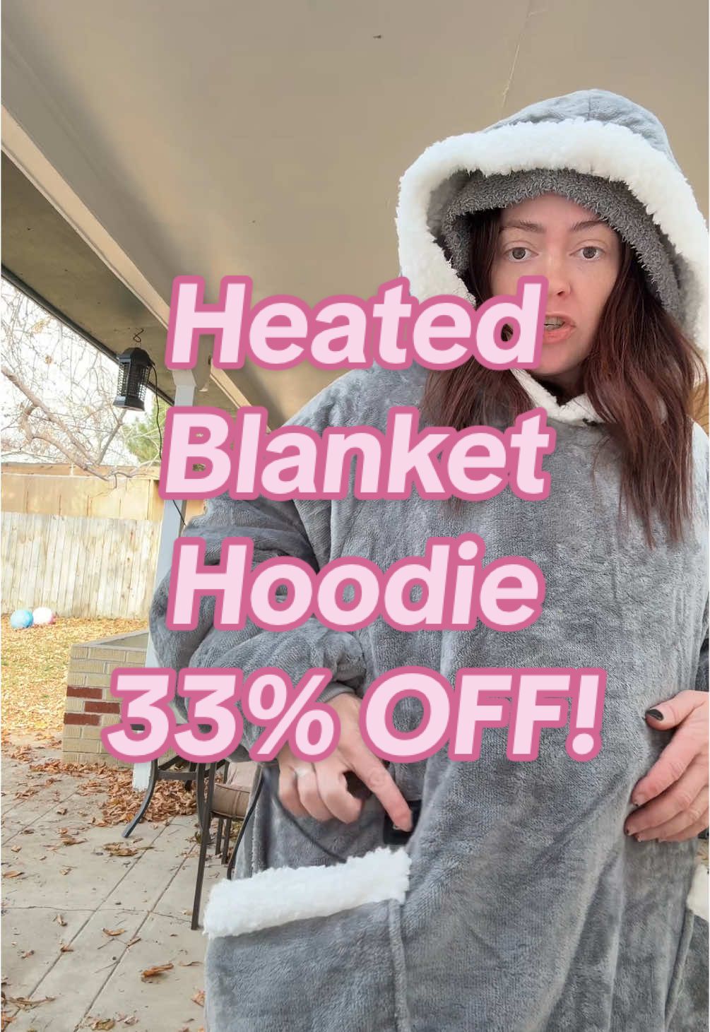 33% OFF TODAY! This cordless heated hoodie is a winter outdoor essential! #bedsure #wearableblanket #heatedhoodie #heatedjacket #heatedblanket #wintercoat #electricblanket #coat #jacket #oversizedhoodie #wearableblankethoodie @Bedsure 