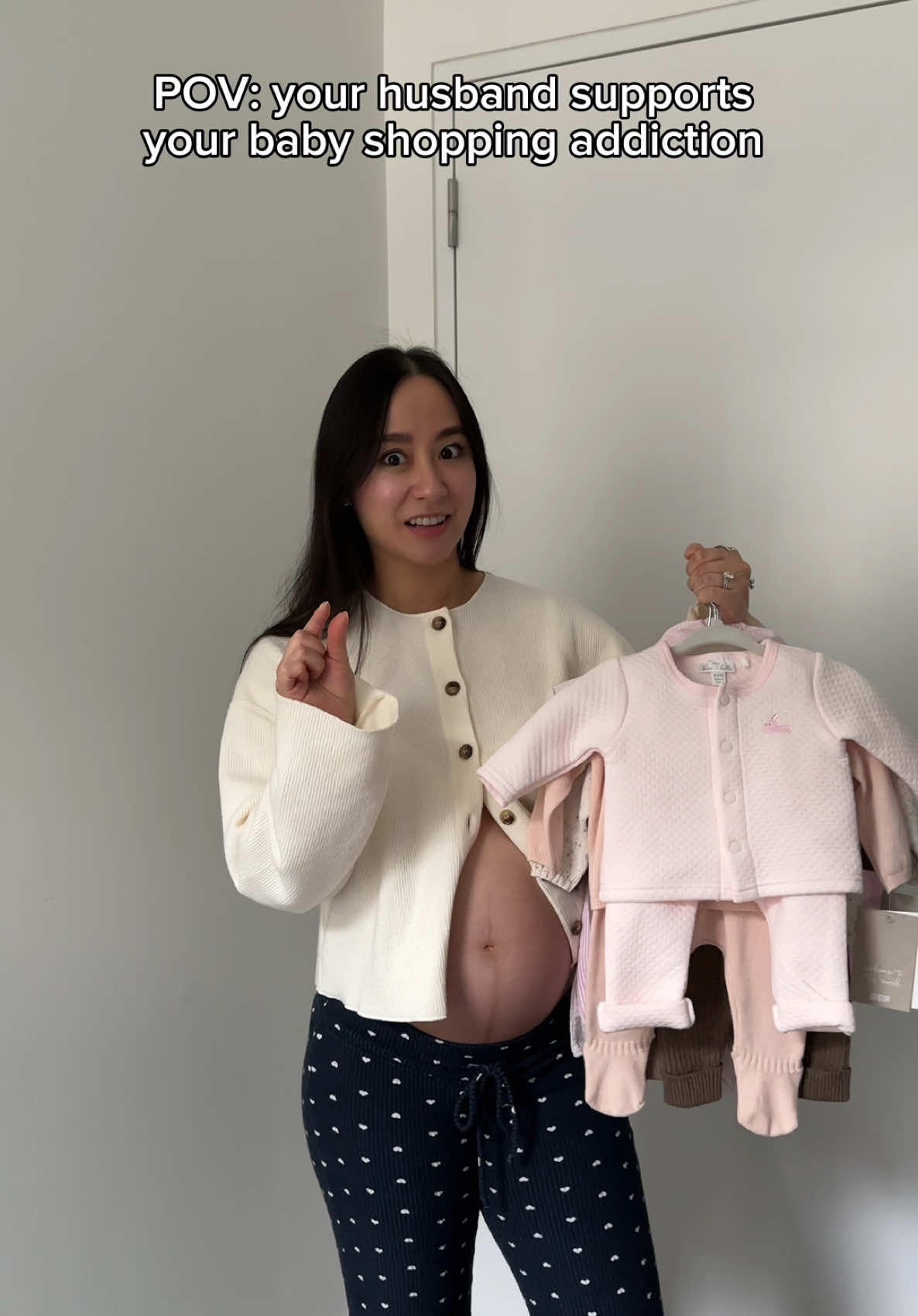 Did we already buy a closet full of clothes the moment we found out we’re having a baby girl? GUILTY 🥹😂 Also baby girl’s closet desperately needs organising. Let us know if you want to see a haul! #babygirl #pregnantlife #marriedlife #relationships #relatable