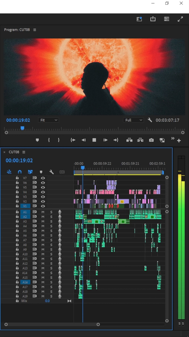 Timeline for my latest YouTube video 🎞️✂️ #timelineedit #editingtimeline #editing #videoediting #premierepro #adobe #scifi #filmmaking #futuristic #dune #bladerunner 