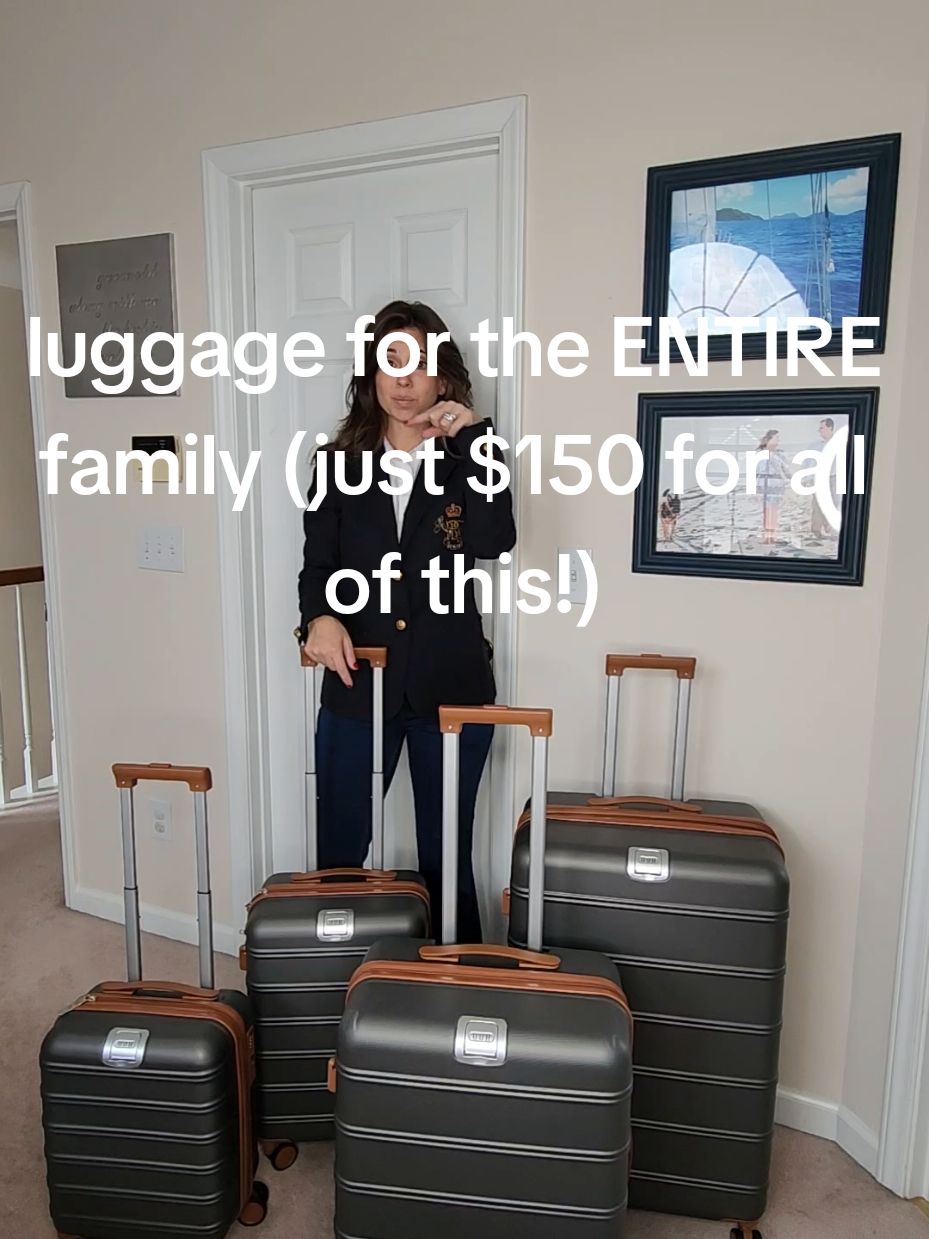 4 piece luggage set for ONLY $150!! FOUR suitcases for 25% right now!!!  Tap the cart to snag this deal before it is gone! #luggageset #suitcase #affordablesuitcase  #tiktokshopaffiliate #tiktokshopcybermonday #tiktokshopblackfriday #tiktokshopholidayhauls #seasonalessentials 