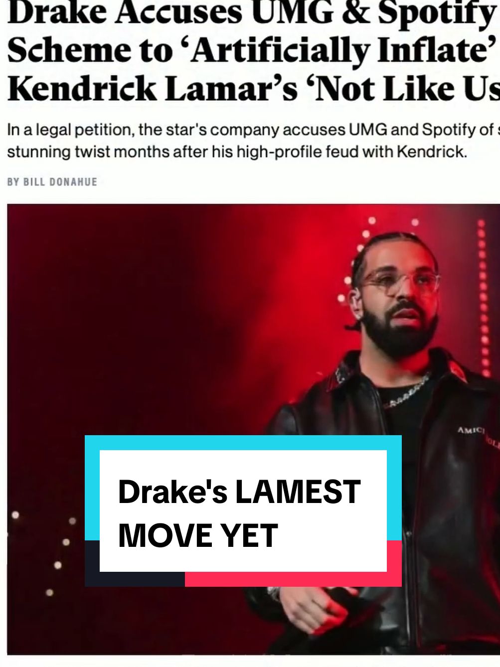 Drake lost so bad, that he's now suing. #drake #kendricklamar #hiphop #rapbattle #spotify 