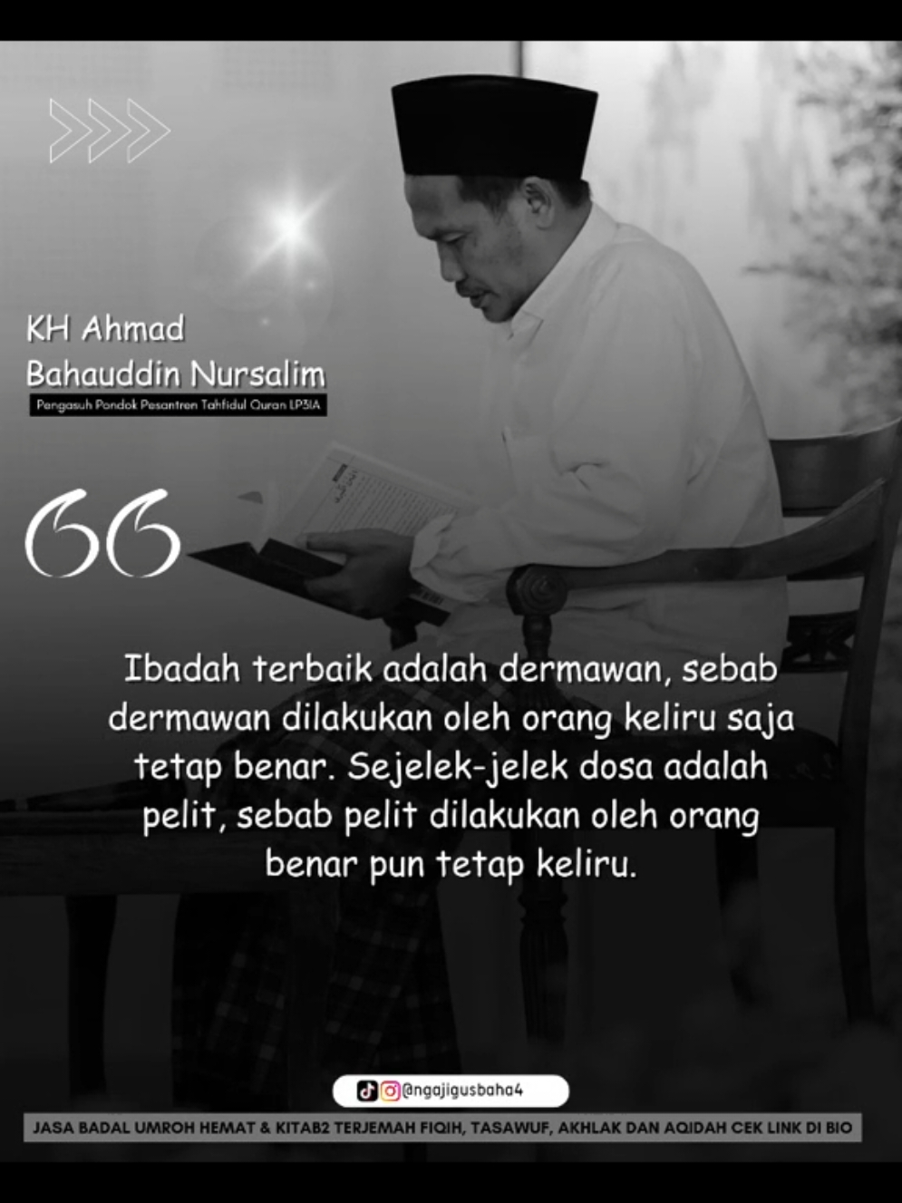 🎙️KH AHMAD BAHAUDDIN NURSALIM Share sebanyak-banyaknya untuk menambah khazanah ilmu & membangkitkan gairah amal >>Kitab2 rekomendasi gus baha : fikih, tasawuf, tauhid & akhlak terjemah cek link di bio atau lansg DM ya guys >>Kitab terjemah Al Hikam & Qur'an terjemah Tim Ahli Gus Baha' cek DM / komen  #hukumfiqih #kajianfiqih #kajianfikihgusbaha #hukumfikihislam #hukumfikihkontemporer #ngajifikih #fikihgusbaha #gusbaha #alhikamgusbaha #kajianalhikamgusbaha #kajiantasawufgusbaha #kajiantasawuf 