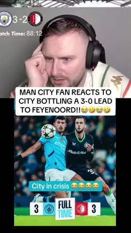 MAN CITY IN THE MUD😭😭😭😭3-0 BOTTLEJOBS!!! #championsleague #mancity #feyenoord #manchestercity #manchesterunited #footballtiktok #bigsix #reaction #arsenal #liverpool #spurs #soccertiktok #fanreaction #today #xyzabc #uktiktok #fyp 