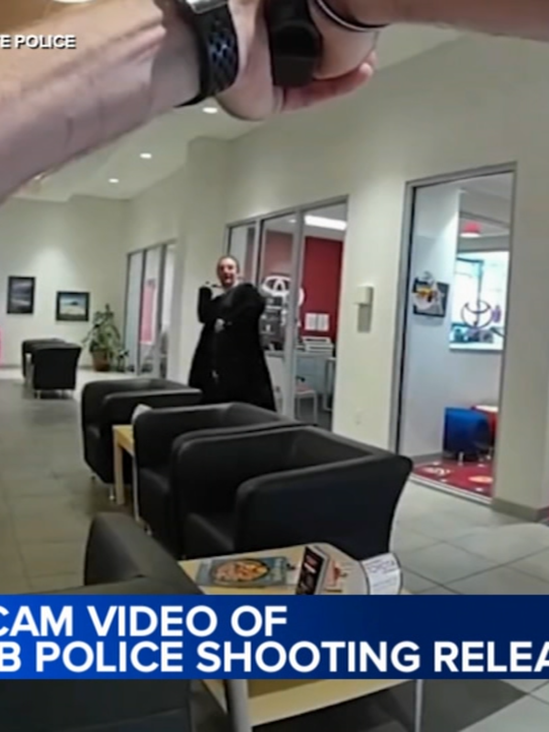 Police have revealed new bodycam footage showing the moments leading up to the shooting of a stabbing suspect. The shooting happened just before 2 p.m. on Oct. 23 at a Toyota car dealership in the 1800 block of Sycamore Road. Charles M. Tripicchio, 32, was shot by police after he allegedly attacked multiple people with a knife. ABC7 Chicago froze the video before DeKalb Police shot and wounded Tripicchio.