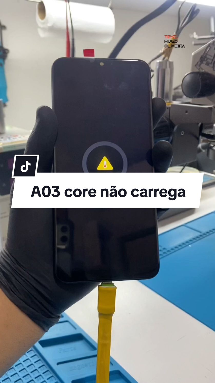 A03 core com aviso de alta temperatura! ⚠️ #microsoldering  #repair  #dicas  #galaxy 