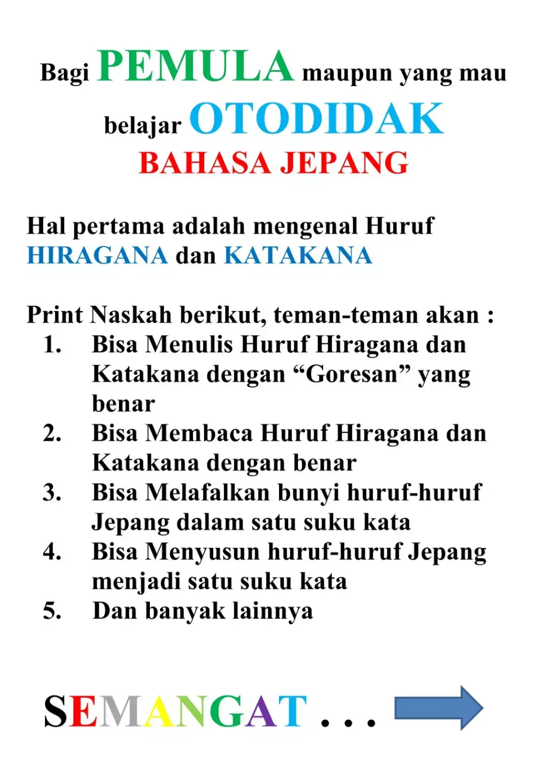 Tahap Awal Belajar Bahasa Jepang adalah 