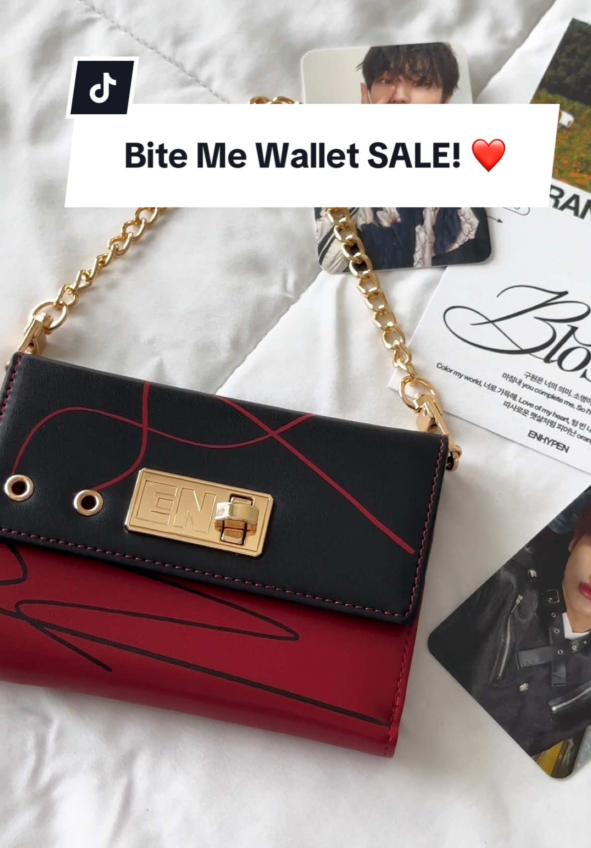 BITE ME WALLETS NOW AVAILABLE ON TIKTOK SHOP AND THEY’RE ON SALE!!! 🤩❤️ #enhypen #enhypenengene #enhypen_belift #kpopfypシ #enhypenedit #cutewallet #wallet 