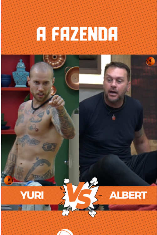 O clima está pesadíssimo entre Albert Bressan e Yuri Bonotto 🔥 A briga mais recente aconteceu após o trato da vaca, touro e bezerro 👀 O modelo citou a atitude do peão no trato dos animais e eles começaram a se xingar 🗣️ Yuri chamou o rival de covarde, e Albert rebateu, fazendo voz fina: “Ai que meda!” 💥 👉 Assine o #PlayPlus e tenha acesso à transmissão 24 horas de #AFazenda com 6 sinais exclusivos: PlayPlus.com!