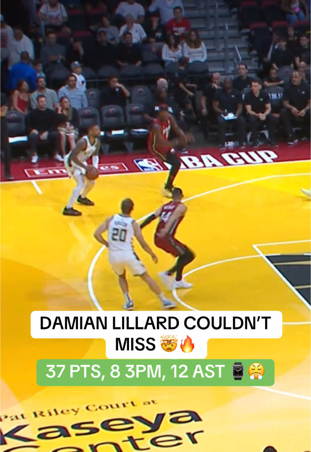 DAME WAS LOCKED IN 🔥😳 #damianlillard #NBA #hoops #bucks #heat 