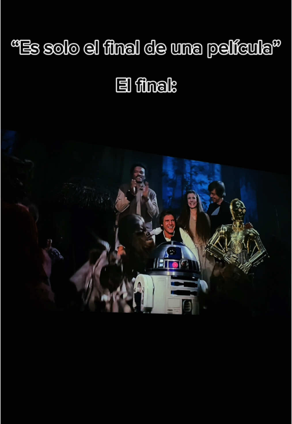 El mejor final de todos 🥲🤍🌌 #starwars #starwarsfan #skywalker #jedi #c3po #r2d2 #hansolo #leiaorgana #lukeskywalker #yoda #returnofthejedi #starwarslife 