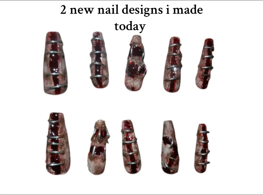 these are now available on my depop sizes s-l<33 #creepy #art #nailart 