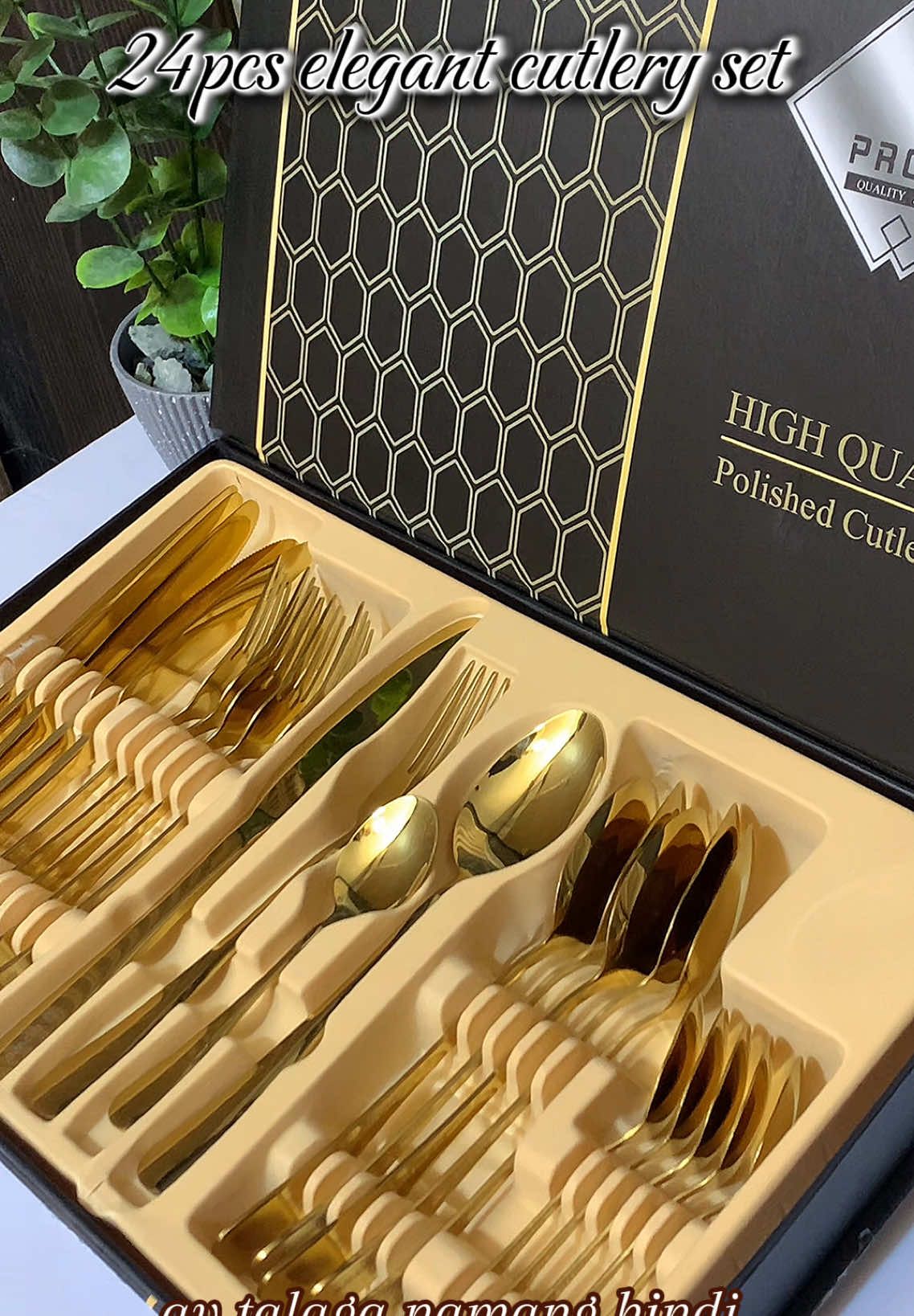 hotel quality cutlery set #24pcsgoldsetcutlery #cutlery #cutleryset #dinnerware #dinnerwaregiftset #utensilset #utensils #goldutensils #rowe 