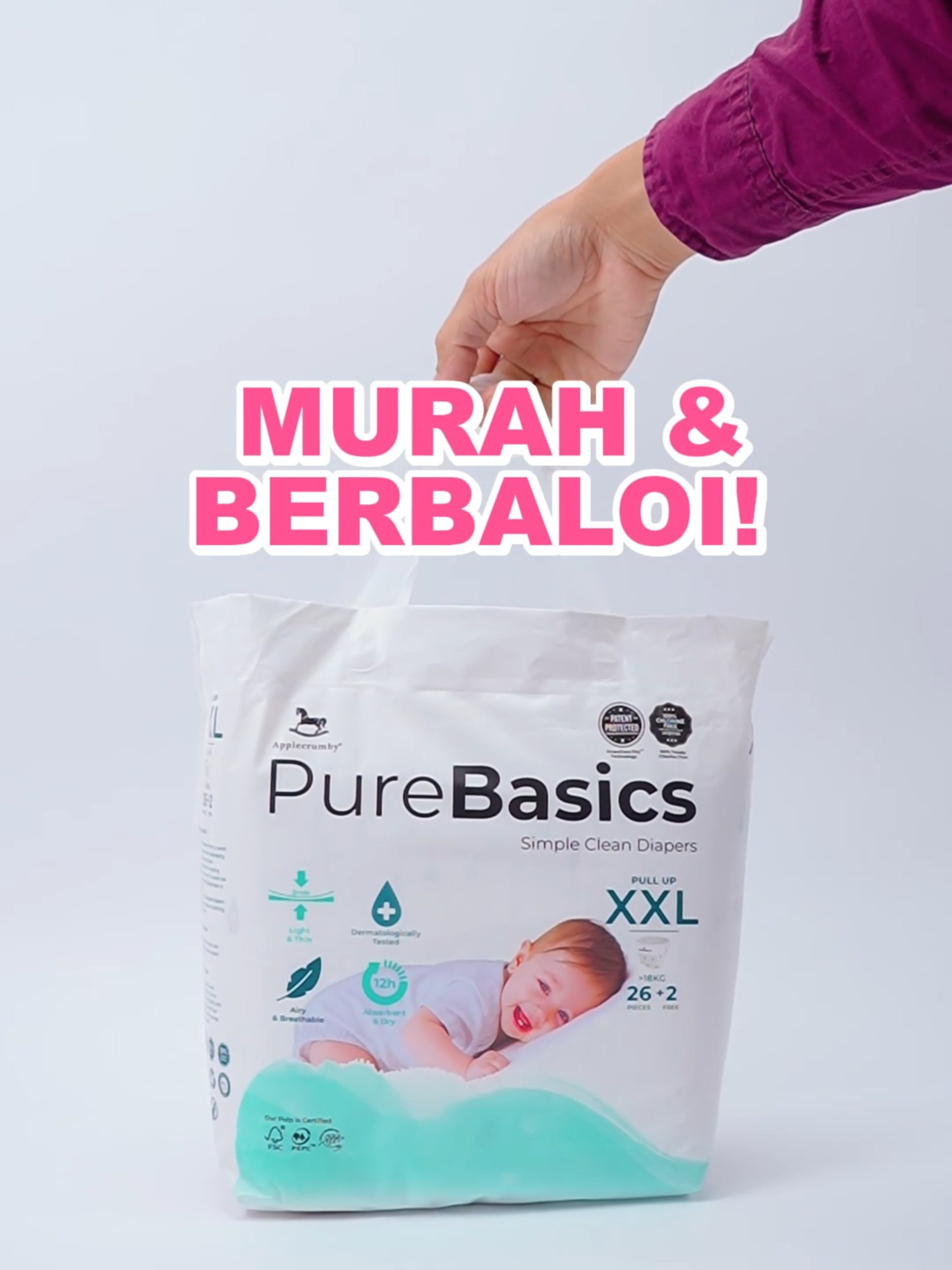 Nak tahu kenapa kena beli PureBasics? Hah, tengok video ni!  #applecrumby #applecrumbyparenthoodcommunity #mommy #mommies #baby #babies #newborn #parents #parenthood #diapers #babydiapers #wetwipes #community #babyboy #babygirl