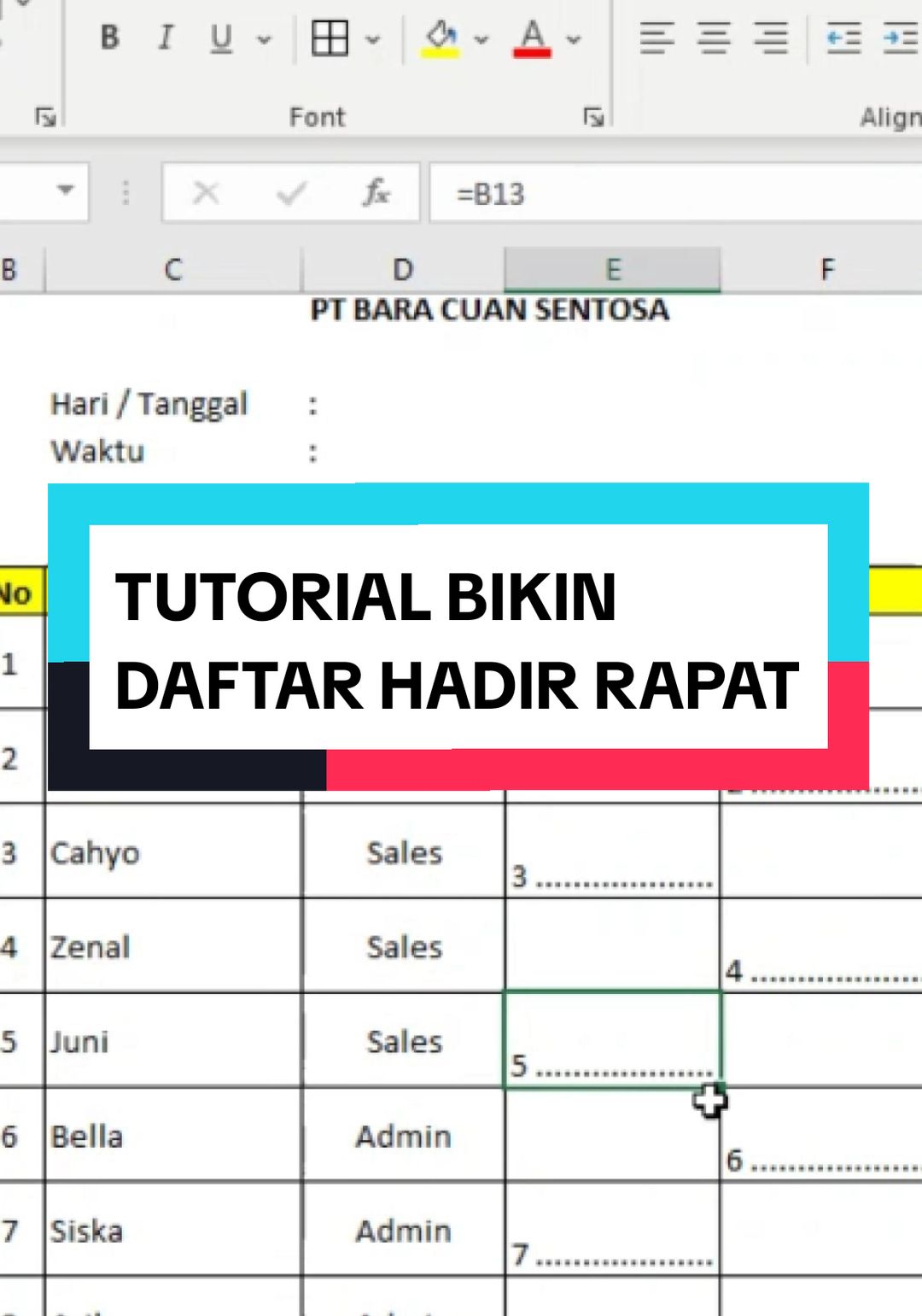 Belajar mudah Microsoft Excel Part 24 #microsoftexcel #excel #belajardenganbaracuan #fyp #baracuan #tutorial 