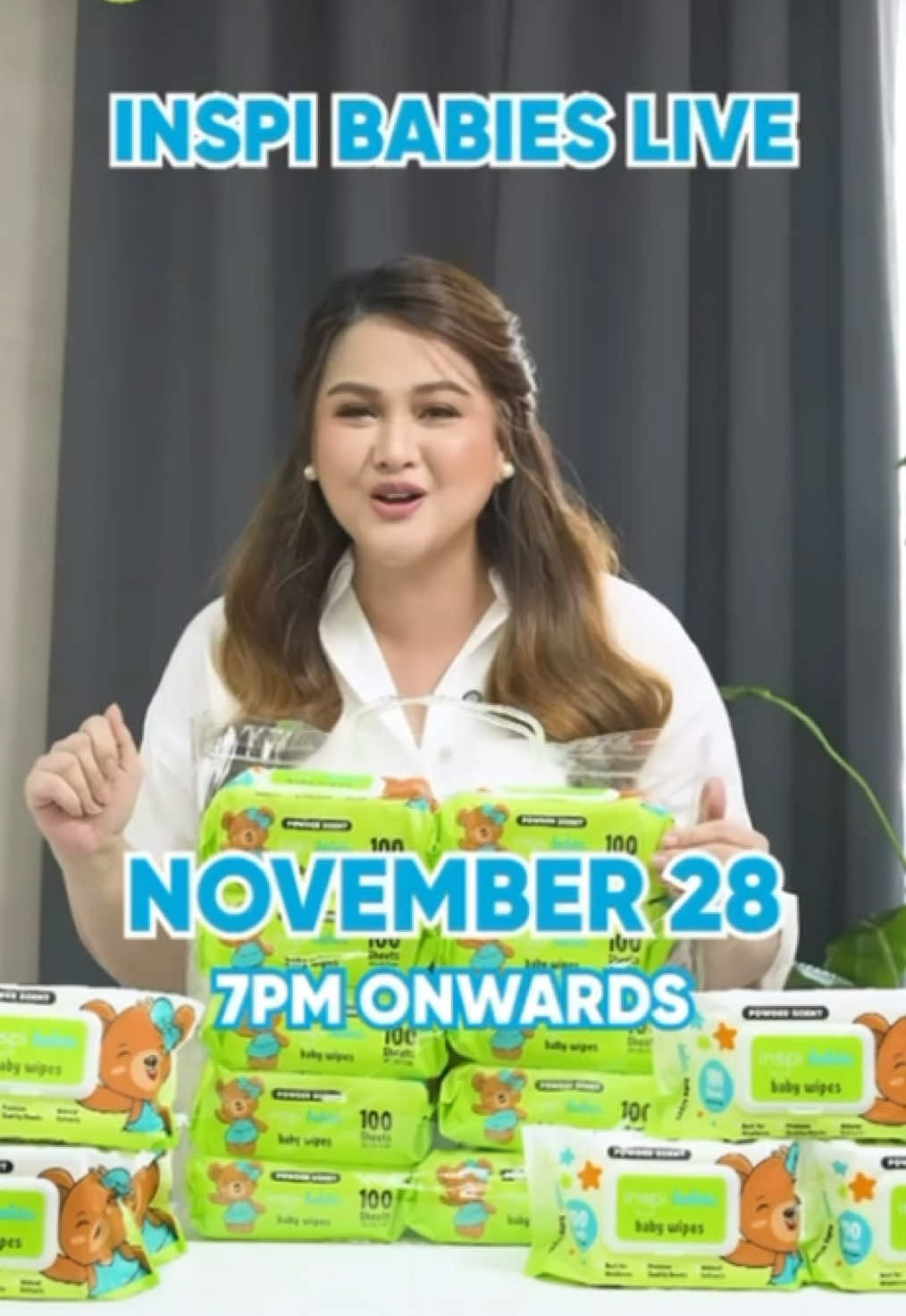 Inspi Babies Products Bagsak Presyo na bukas sa Live ko 7:00-11:00 pm Check out na at Register! May pack of 10 wipes tayo na bagsak presyo na!  @INSPI Babies 