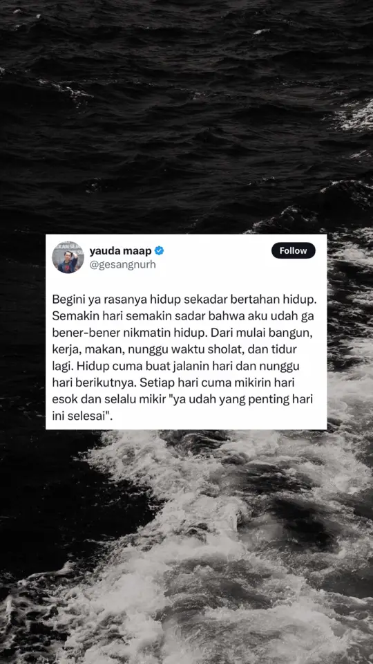 jujur kadang ngerasa gini😔 #katakata #katakatamotivasi #katakatabijak #katakatabijak #katakatamutiara #katakatasad #katakatastory #quotes #quotestory #quoteoftheday #quotesaesthetic #quotesindonesia #sadstory #sadvibes #foryou #foryoupage #fyp #fypシ゚ #viraltiktok #berandafyp #qotd 