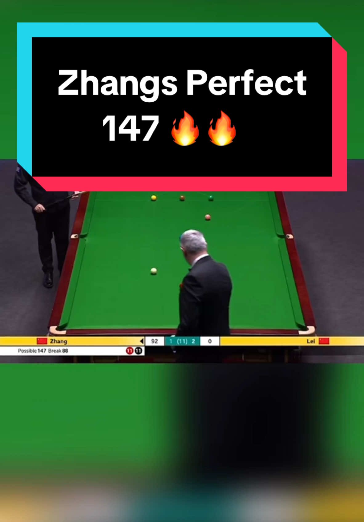 Yesterday UK Championship, Zhangs wonderful 147… #snooker #sports #epic #wow #viral #fyp 