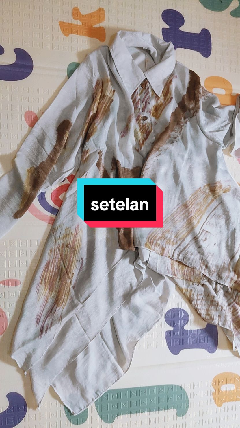 bahan nya santorini  yang merupakan bahan yang lembut dan nyaman saat di gunakan di segala cuaca#setwanita #setwanita #setelan #setelanwanita #setelankulot 