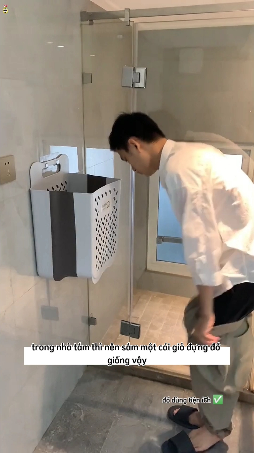 Trả lời @trai.an.giang73 Giỏ Đựng Quần Áo Bẩn Treo Tường #giodungquanao #giadungtienich #giadungthongminh #reviewdogiadung #xuhuong 