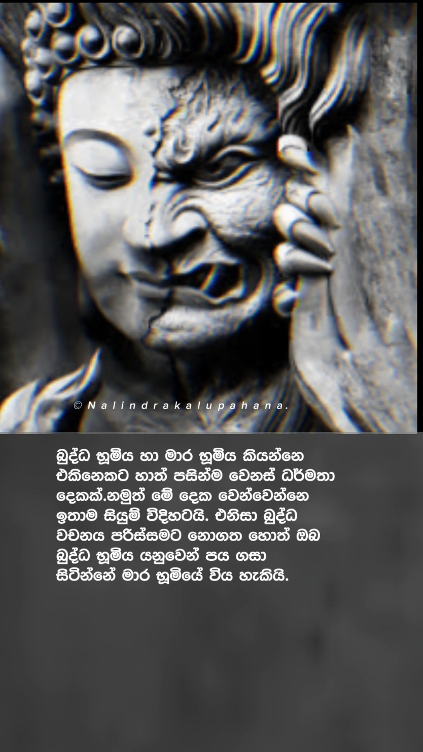 විඤ්ඤාණය පෝෂණය කරන කුමන වැඩ පිළිවෙලෙක් ඔබ තුල වැඩුනත් ඔබ පය ගසා සිටින්නේ මාරයාගේ අඩවියෙයි. පරිස්සන් වෙන්න විඤ්ඤාණය කියන්නෙ කුමන ක්‍රමයකින් හෝ ඔහුගේ ආහාරය සපය ගන්න දක්ශ ප්‍රබල ඉන්ද්‍රජාලිකයෙකුයි. එය කාම ලෝකයෙන් නොහැකි උනොත් ඔබට කාම ලෝකෙන් එතෙරවන මාර්ගය පෙන්වා එතුලින් හෝ සපය ගන්නව. එනිසා ඔබ දක්ශ වන්න විමසිලිමත්ව පිරිසිදු බුද්ධ වචනය නිවරදි විග්‍රහයෙන්ම අරගන්න.🙏🙏🙏 #nalindrakalupahana #sinhala #srilanka #fyp #fypシ゚viral #ලක්_දෙරණේ_සොයුරෝ_අපි_🇱🇰❤️👈 #වදන් #බුද්ධපුතුන් #අපි #trending #tiktok 