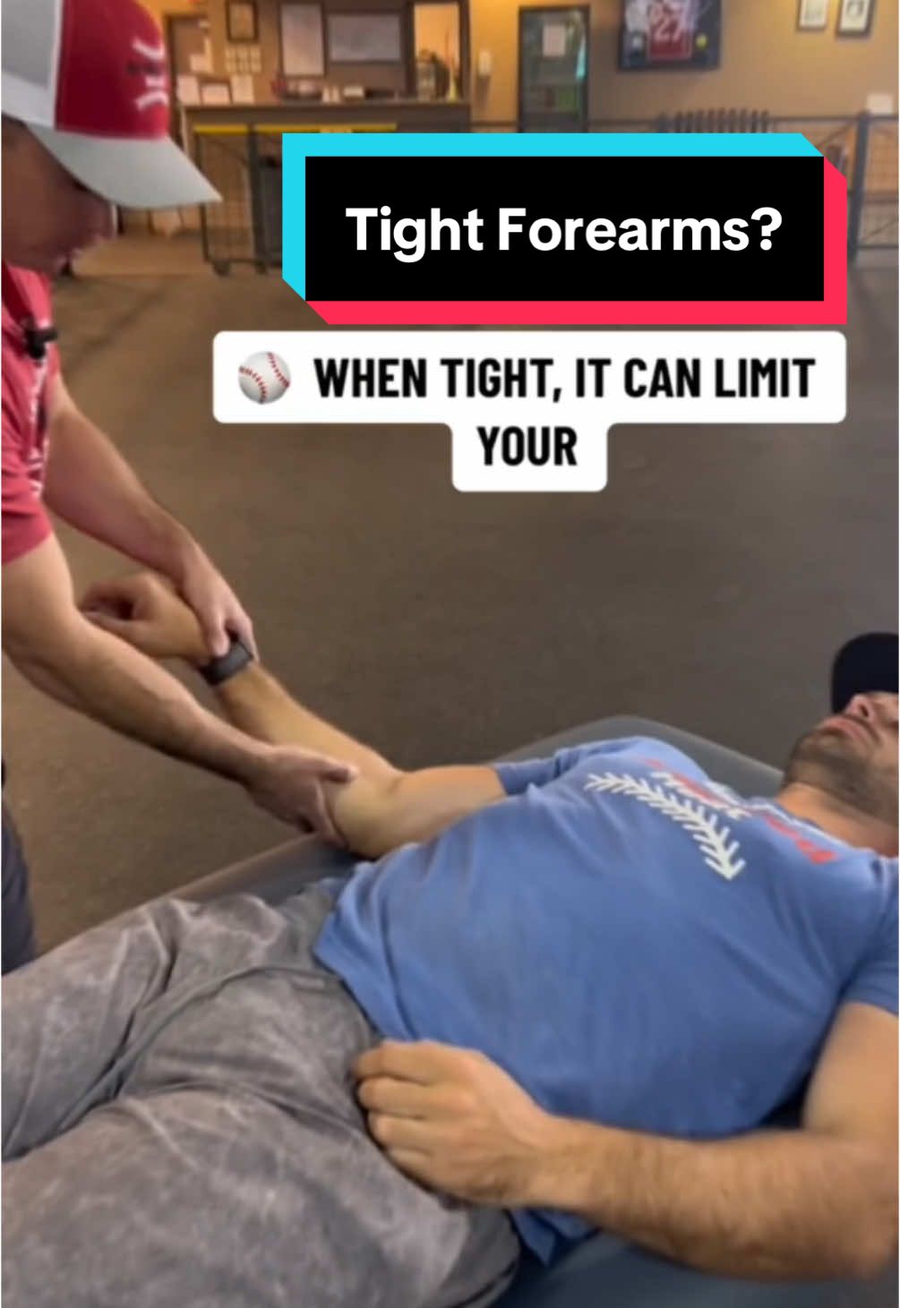 Do The Technique At The End 🎯 The Pronator has 2 insertions on the inside of the elbow  1) To the Medial Epicondyle through the Common Flexor Tendon 2)To the medial portion of the Ulna (Deep) In 83% of arms, the Median Nerve Runs right between those two heads Due to throwers commonly having hypertrophied and toned up Pronators, this can become an issue with compression of the Median Nerve which runs down the forearm and into the thumb, index, and middle fingers When tight, it can limit Supination and Elbow extension With Pronation and Supination, it is important to test both Range of Motion and Strength in both the Elbow flexed and extended positions as this will affect the muscle lengths of each Trigger points here typically refer deep into the wrist and Anterior Forearm  In chronically “tight” Pronators, check the opposing muscle groups (Supinator and Biceps) as you may find they are significantly restricted and essentially forcing the Pronator to “Drive with the E Brake on” with every contraction OR You may see excessive weakness that allows the Pronator to Bully it into living in the Pronated, shortened position This is a non exhaustive list of some quick nuggets in regards to the Pronator Teres as there is a ton of global and external issues that can play a huge factor here