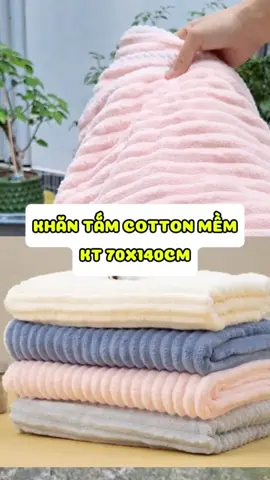 Khăn tắm mềm, mịn, rộng nữa kích thước 70x140cm, lau thoải mái luôn ạ. #khantam #khantamcotton #mengaday #tabimmenga #khantammemmin 