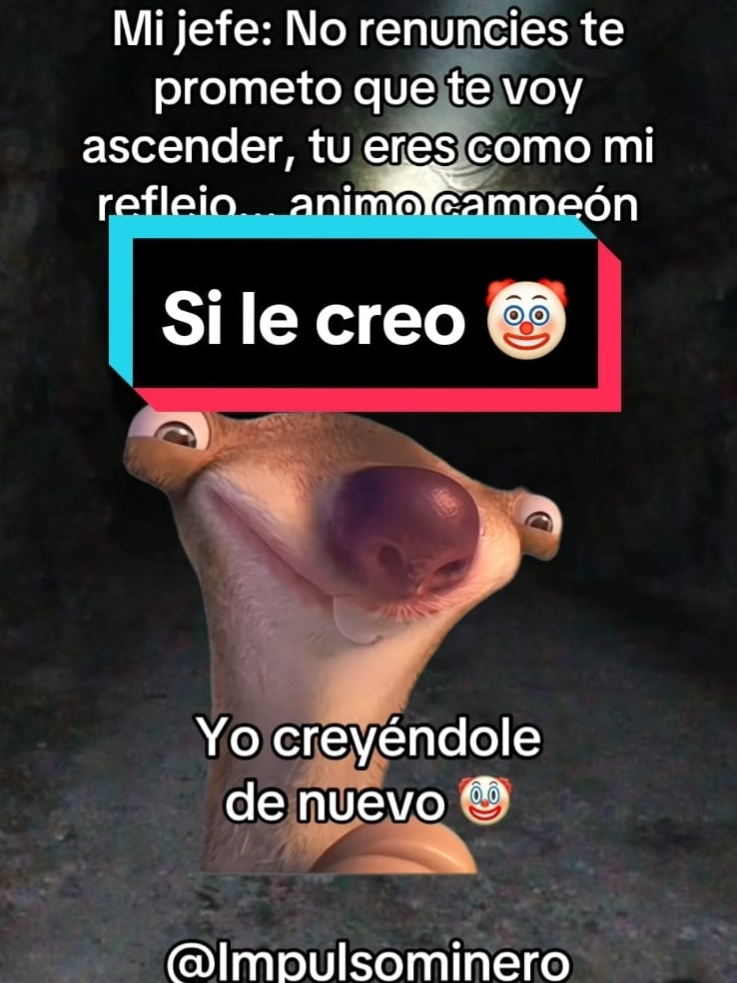 Yo creyendole de nuevo 🤡 #impulsominero #mineria #trabajo #jefe #memestiktok #memecut #viral_video #viralvideos