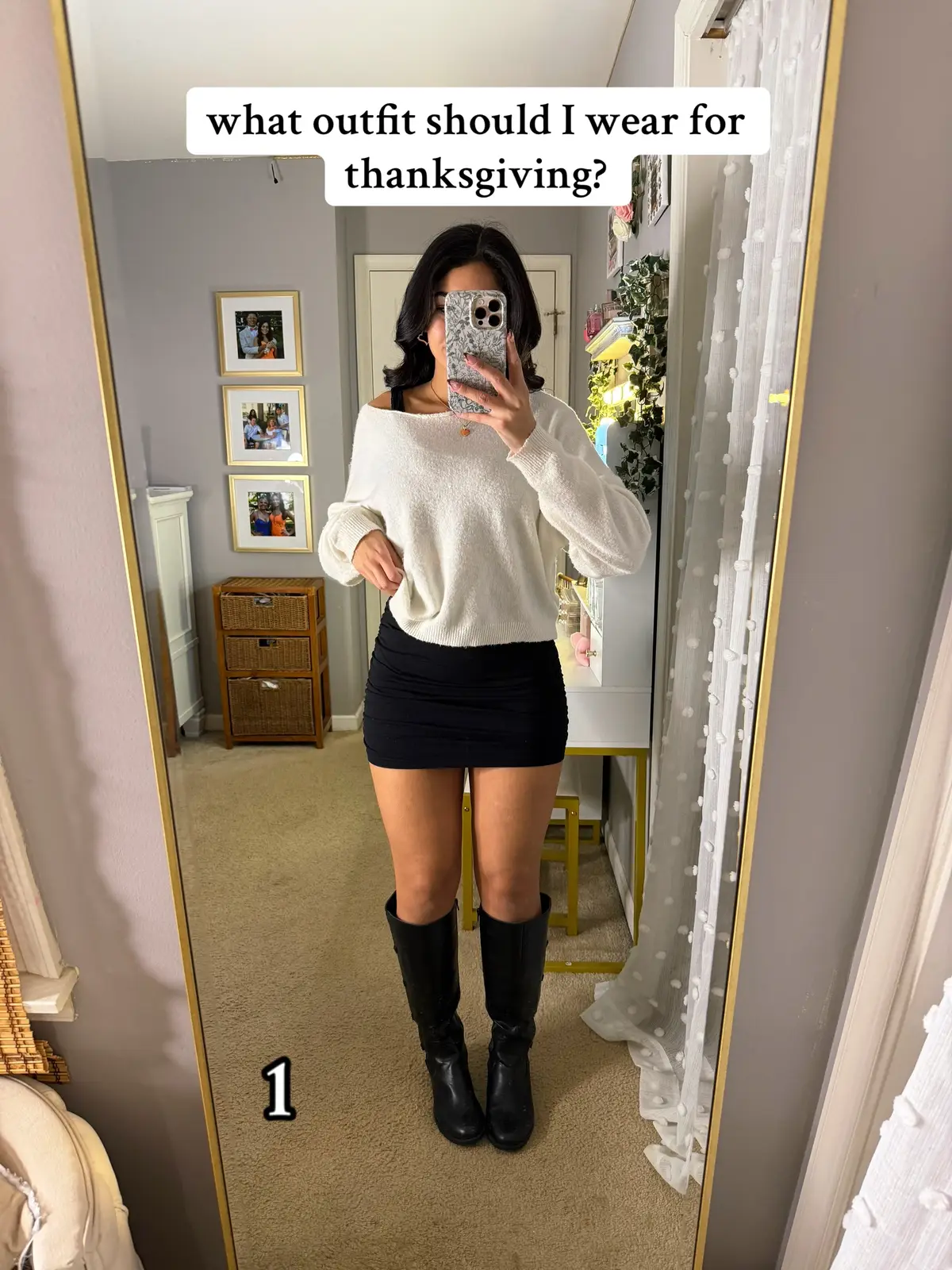 Help, which outfit do I wear for thanksgiving dinner tomorrow???🤎🤎🦃🦃 #OOTD #outfit #thanksgiving #skirt #sweater #jeans #boots #fall #style #inspo #opinion #whatoutfitshouldiwear #winter #ideas 