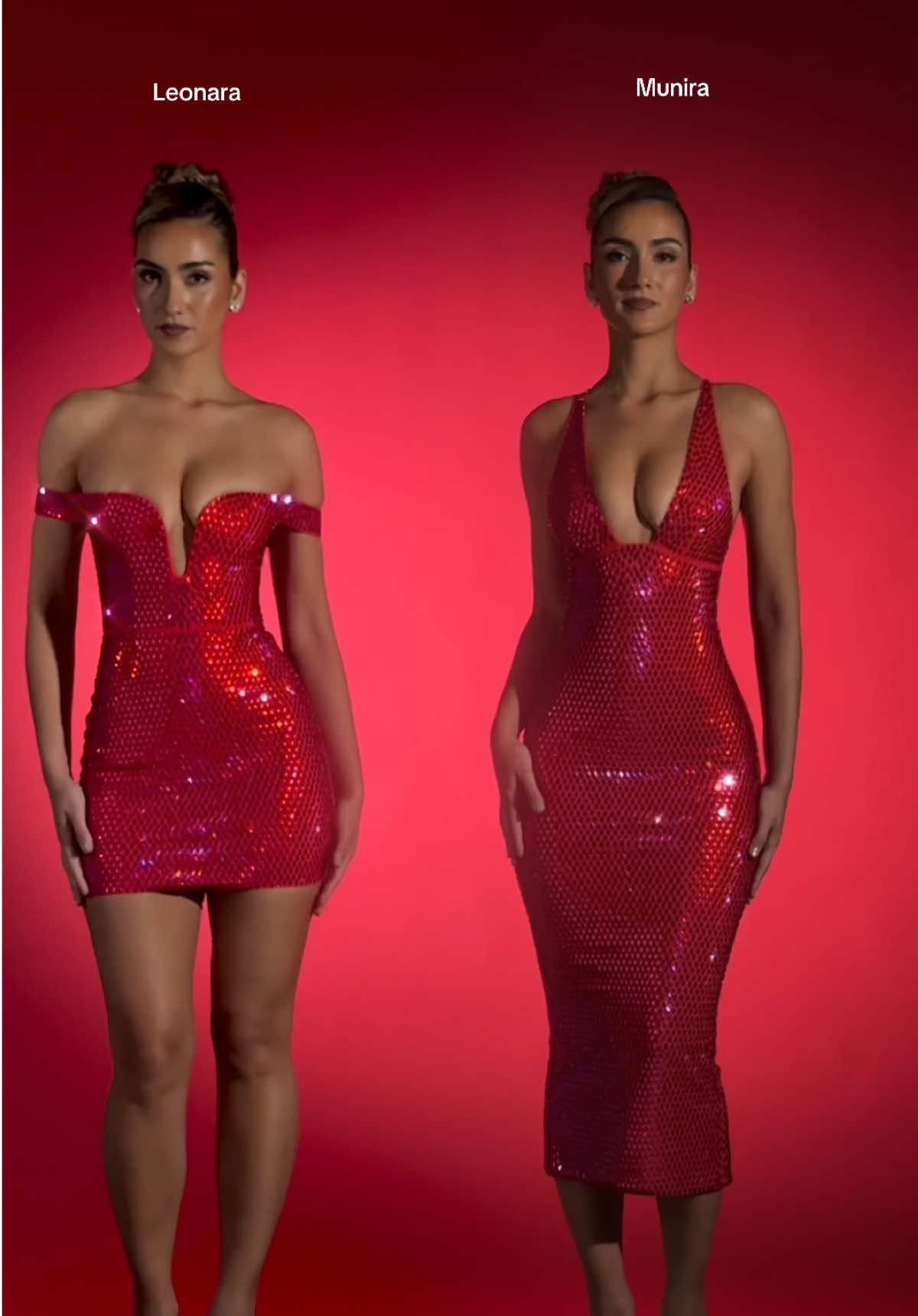 Party-ready perfection❤️ HOTFIX: Mirrorball online now #ohpolly #ohpollydress #sparkle #embellished #red #reddress #hotfix #nye #christmas 