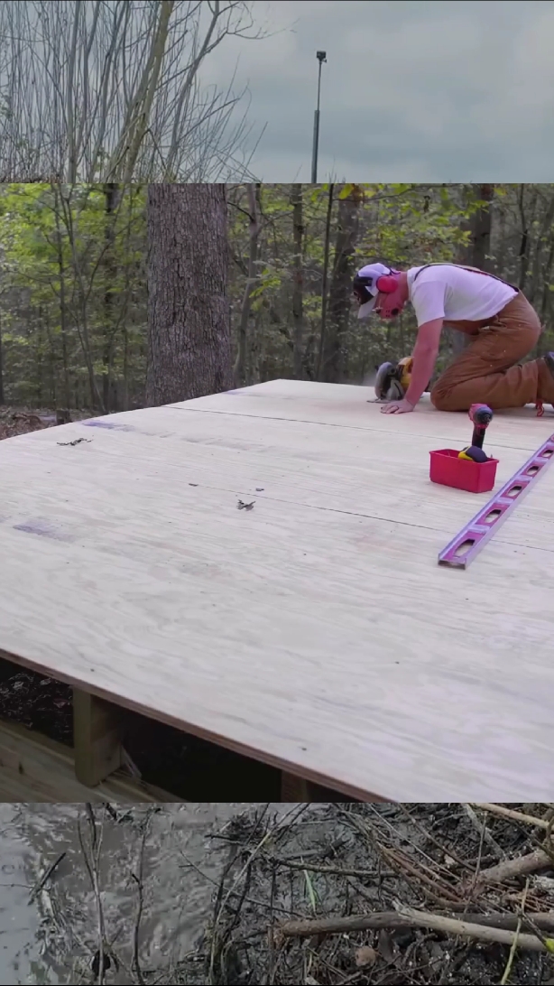 Building a Log Cabin in the Virginia Woods in the Winter Part 1 #build #building #constructiontiktok #worklife #cabinlife #cabinbuild #buildacabin #viralvideos #trending 